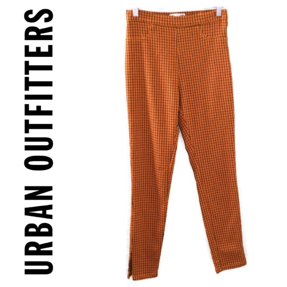 orange check pants